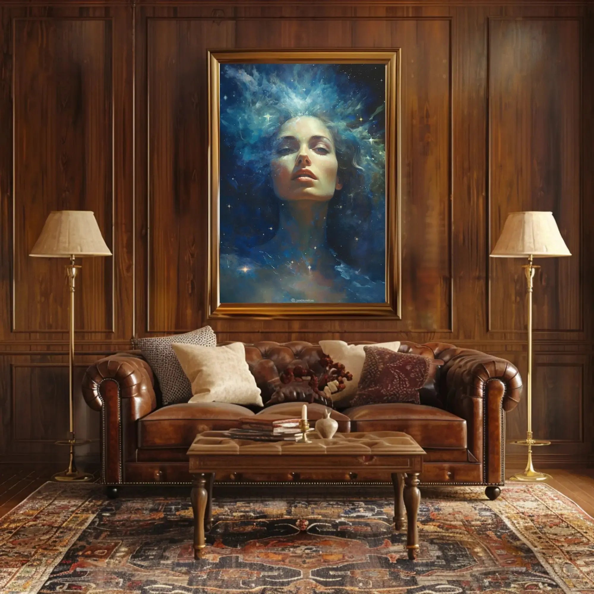 Cosmic Woman Celestial Dreamscape Artistic Poster PosterGoat