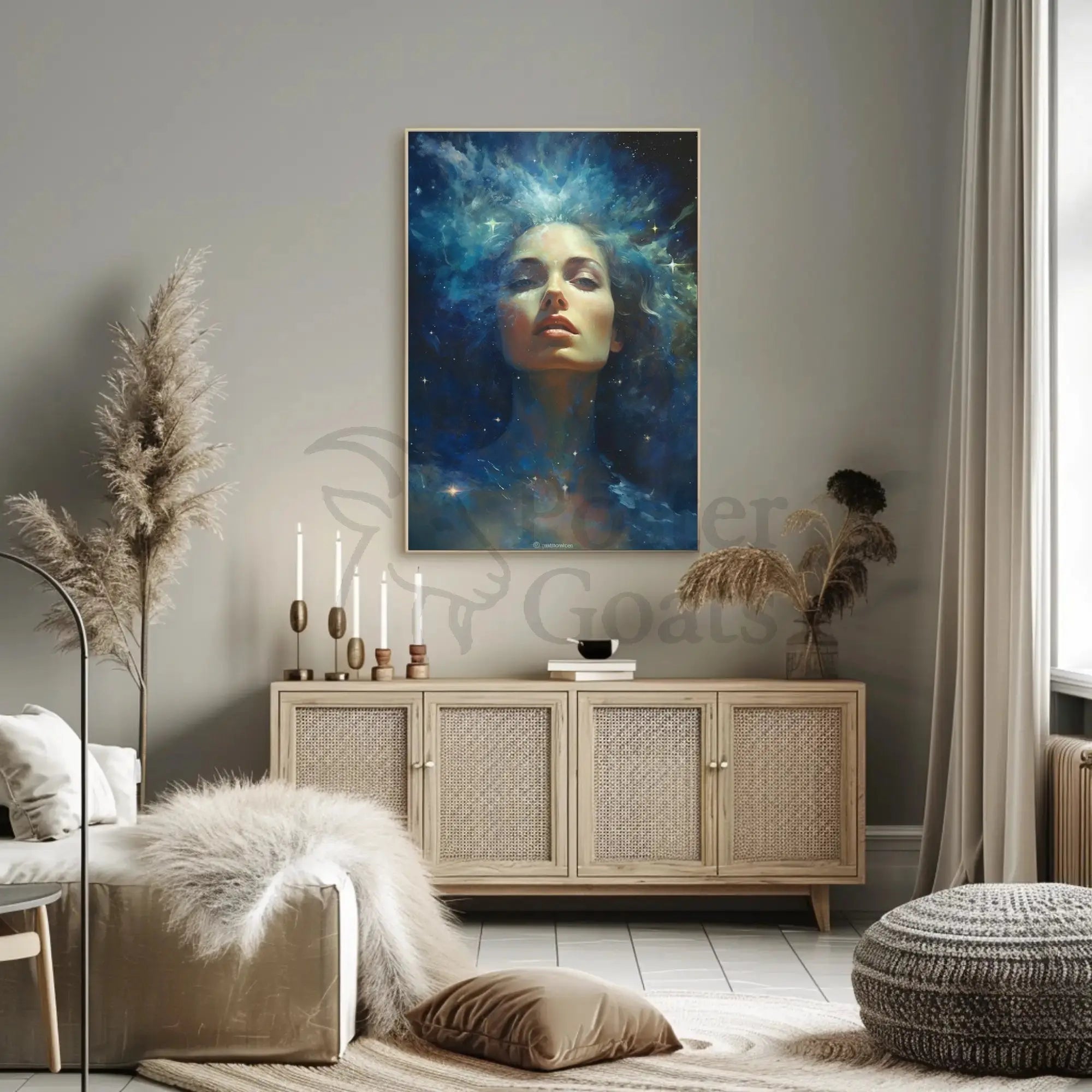 Cosmic Woman Celestial Dreamscape Artistic Poster PosterGoat