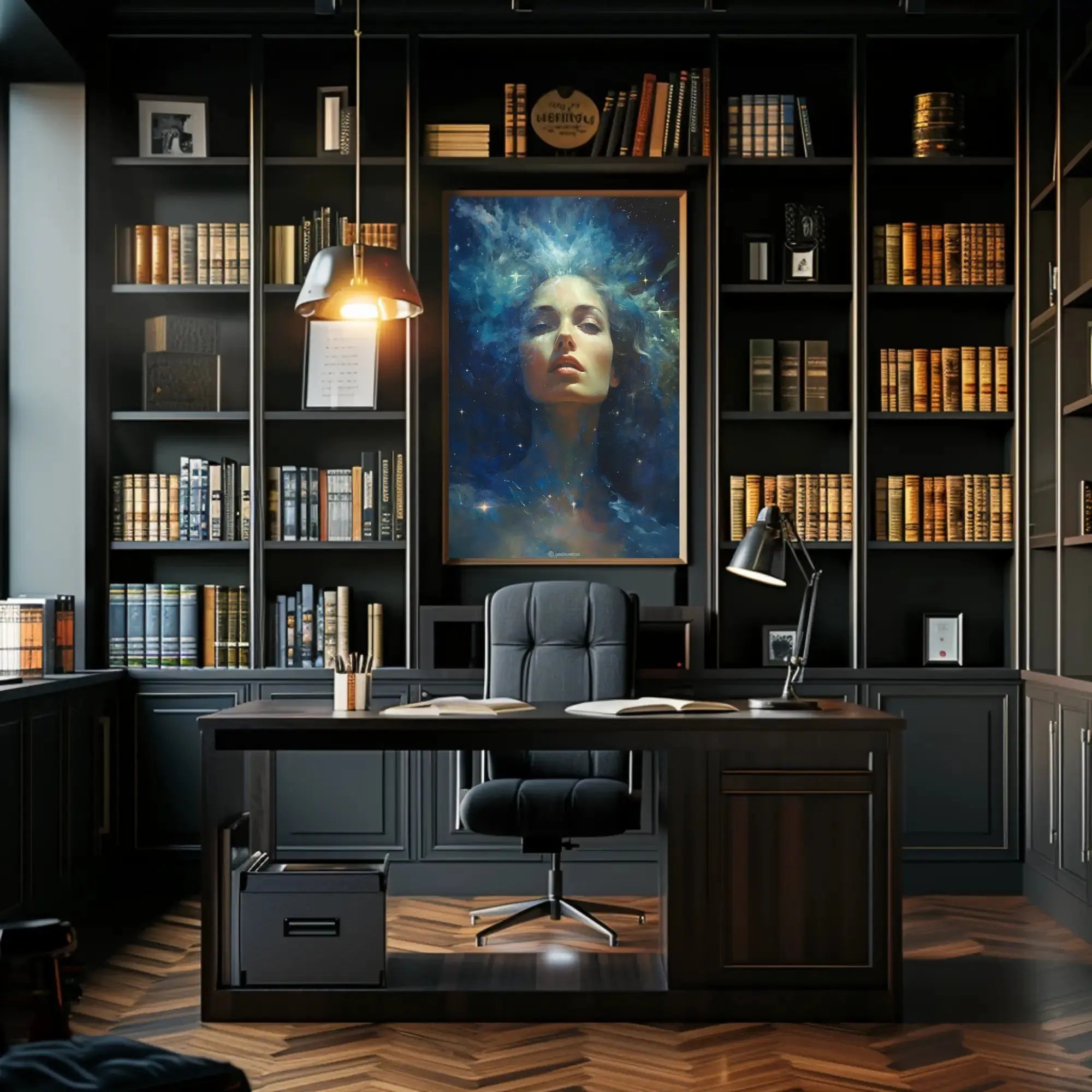 Cosmic Woman Celestial Dreamscape Artistic Poster PosterGoat