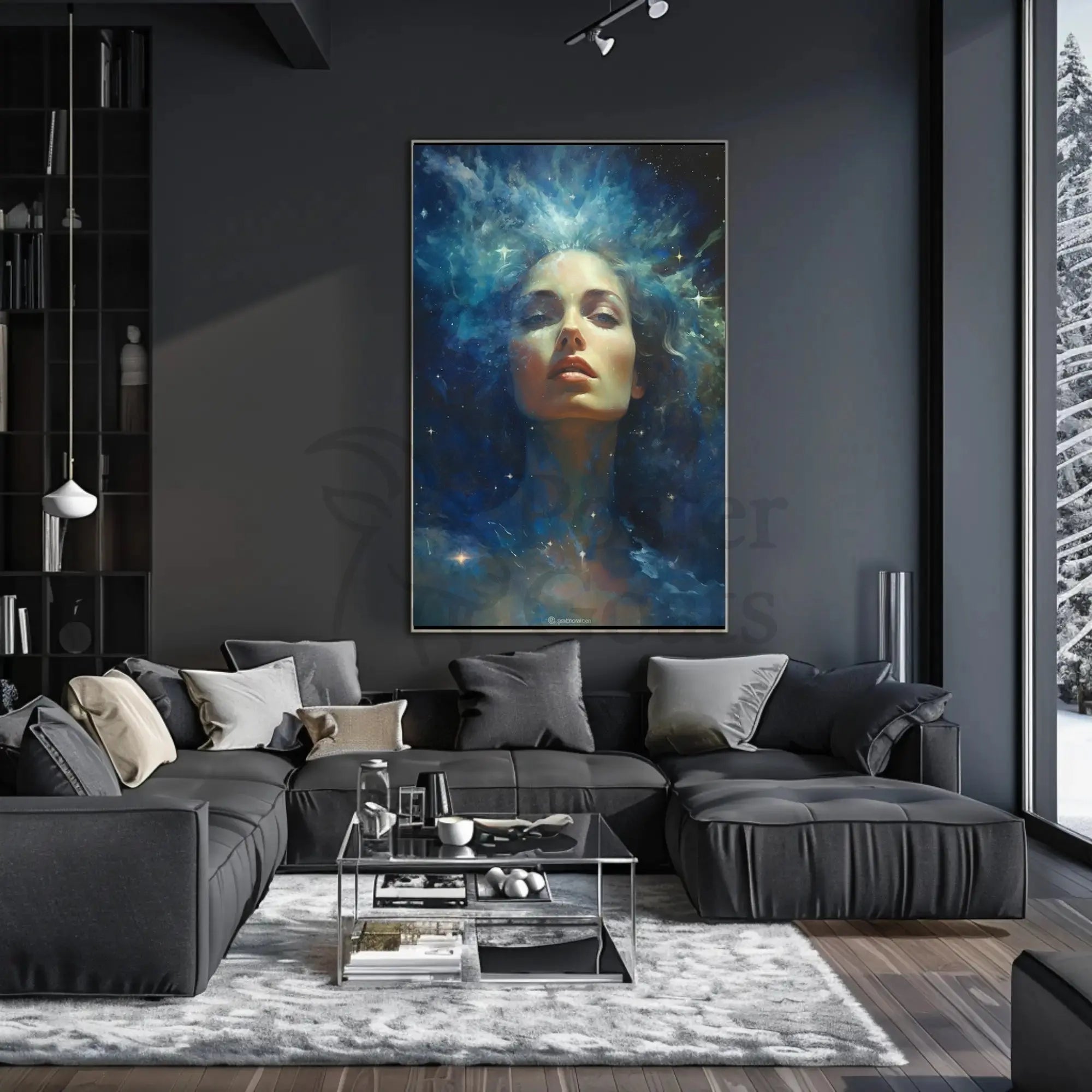 Cosmic Woman Celestial Dreamscape Artistic Poster PosterGoat