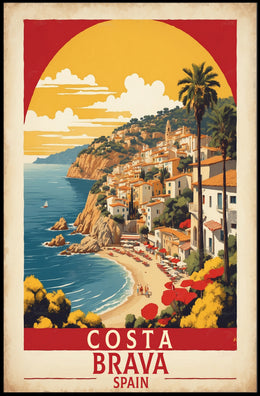Costa Brava Spain Vintage Travel Poster PosterGoat