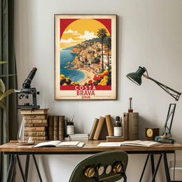 Costa Brava Spain Vintage Travel Poster PosterGoat