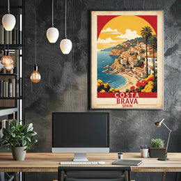 Costa Brava Spain Vintage Travel Poster PosterGoat