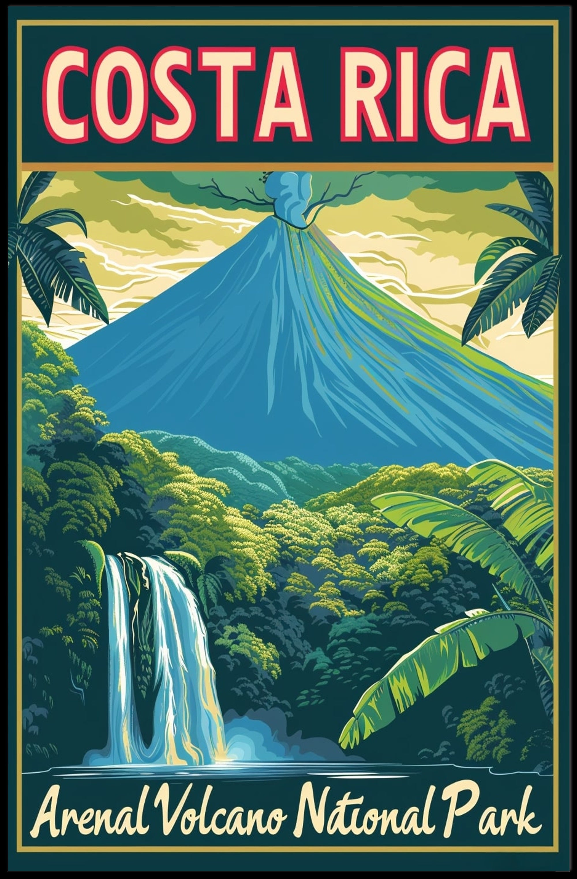 Costa Rica Arenal Volcano National Park Travel Poster PosterGoat