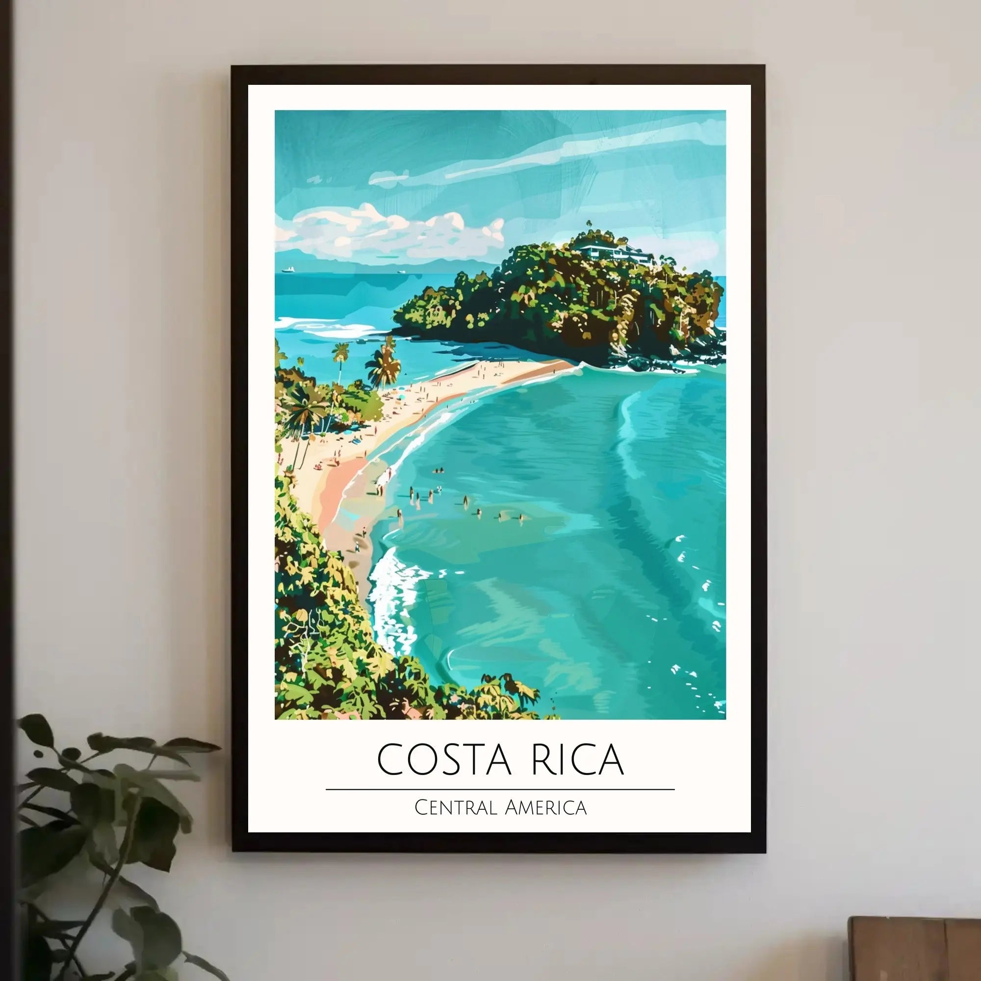 Costa Rica Beach Scene Art Travel Poster PosterGoat