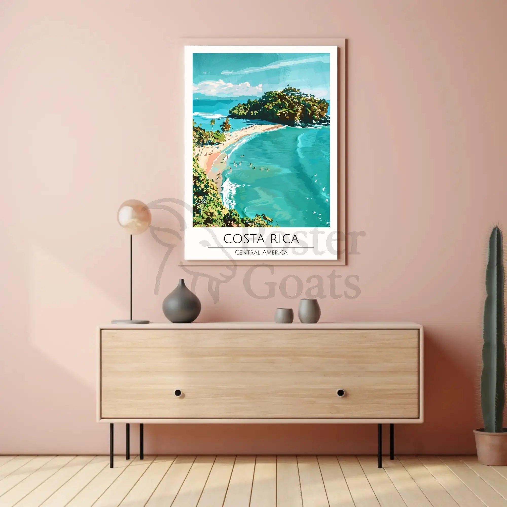 Costa Rica Beach Scene Art Travel Poster PosterGoat