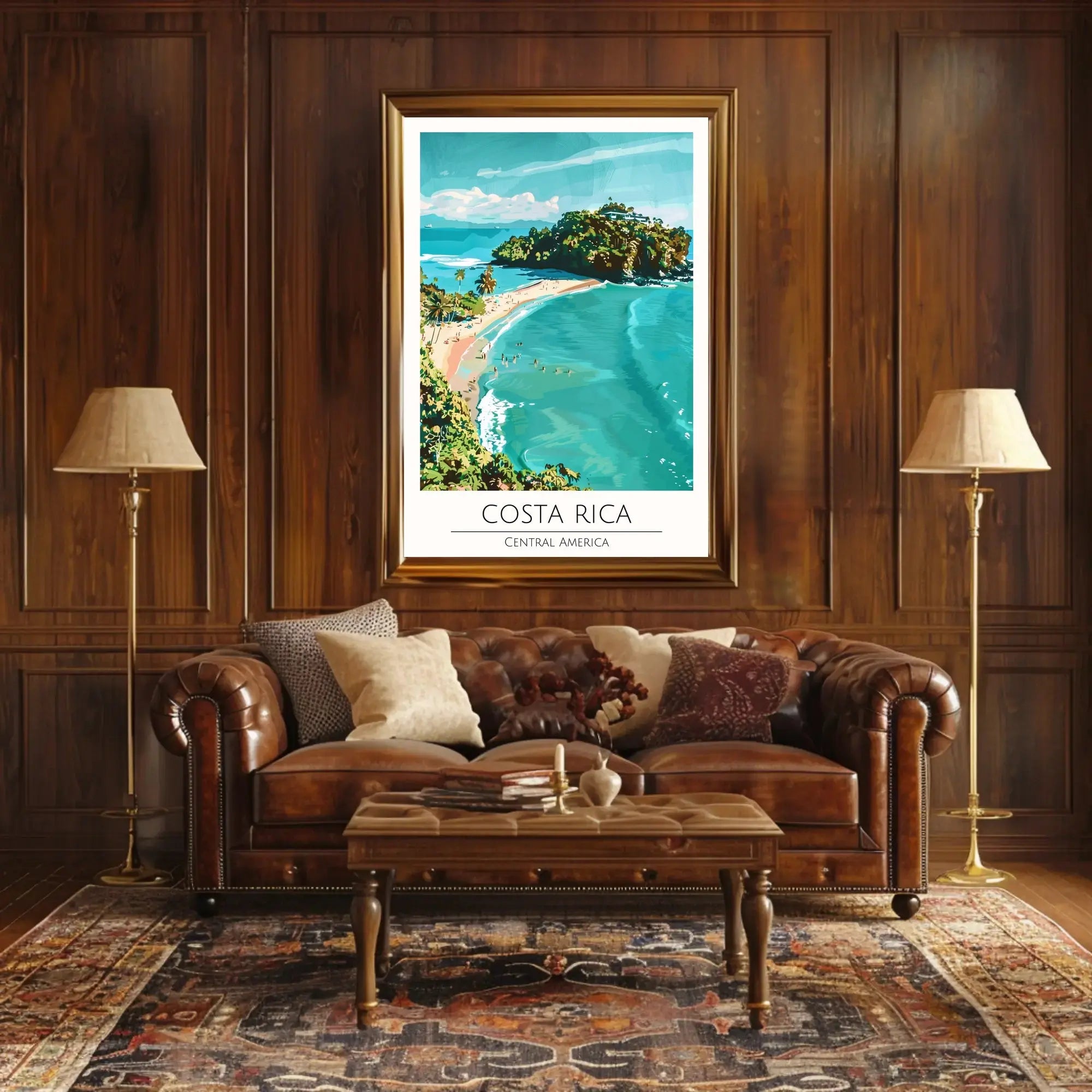 Costa Rica Beach Scene Art Travel Poster PosterGoat