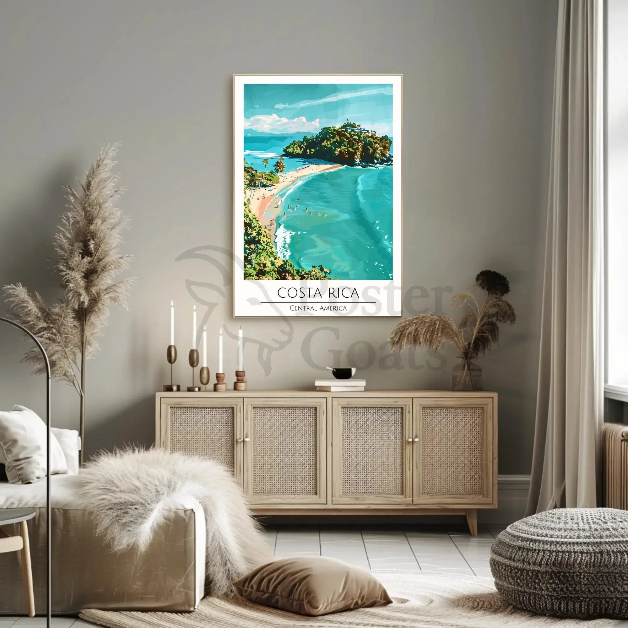 Costa Rica Beach Scene Art Travel Poster PosterGoat