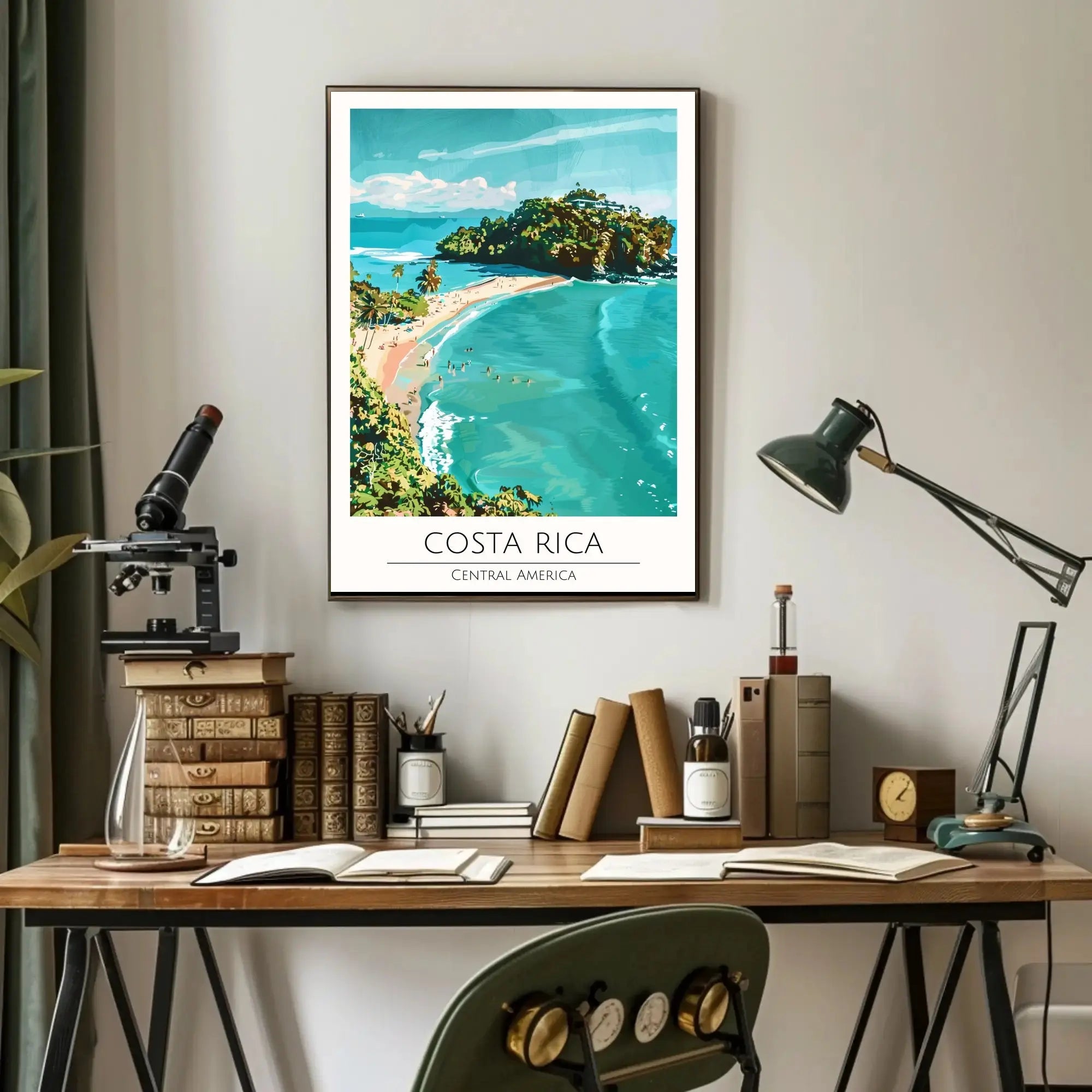Costa Rica Beach Scene Art Travel Poster PosterGoat