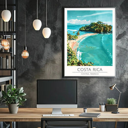 Costa Rica Beach Scene Art Travel Poster PosterGoat