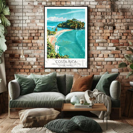 Costa Rica Beach Scene Art Travel Poster PosterGoat