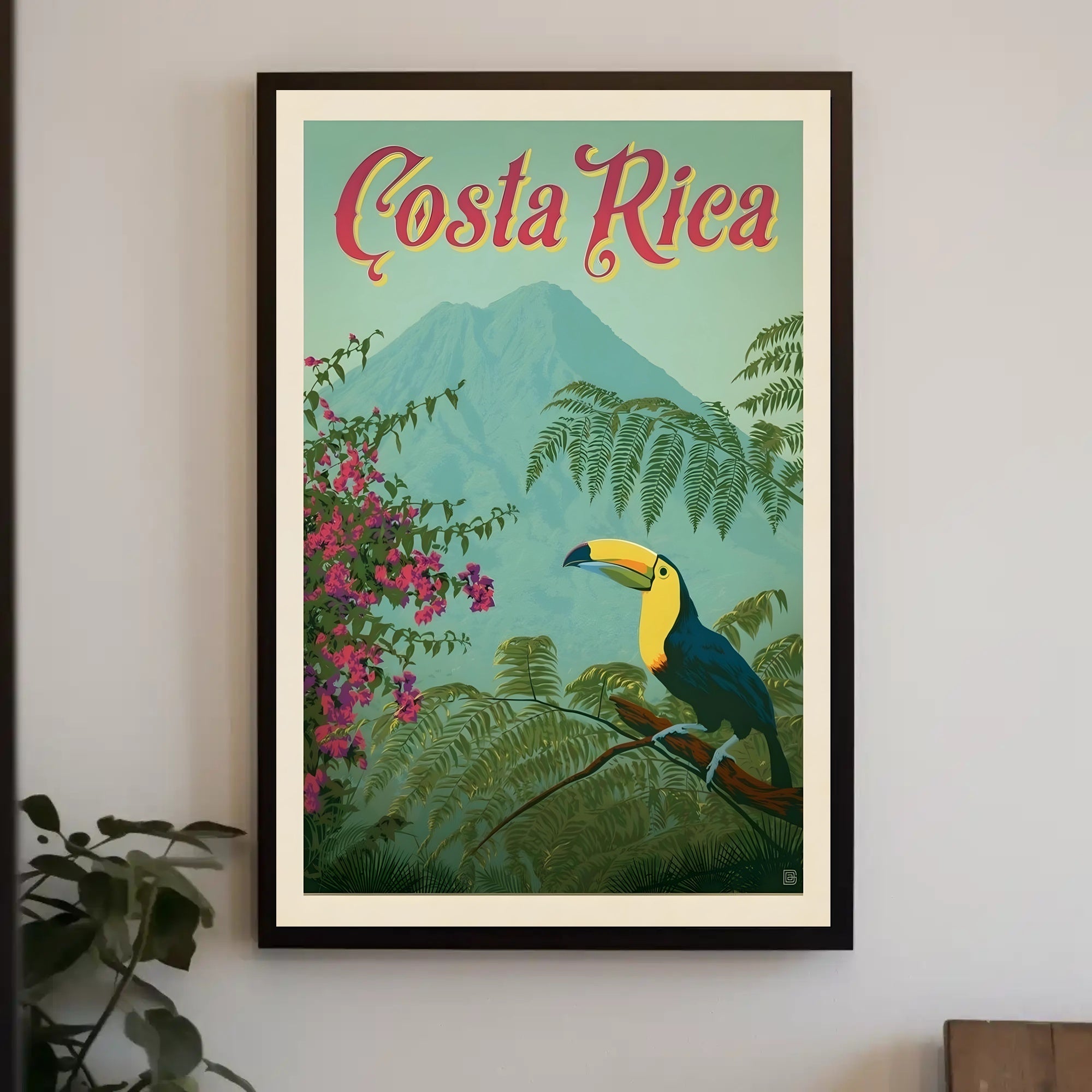 Costa Rica Toucan Vintage Travel Poster PosterGoat