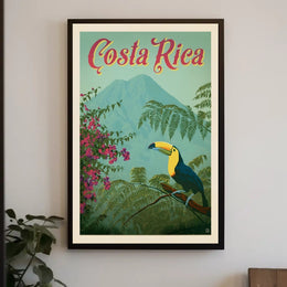 Costa Rica Toucan Vintage Travel Poster PosterGoat