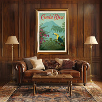 Costa Rica Toucan Vintage Travel Poster PosterGoat