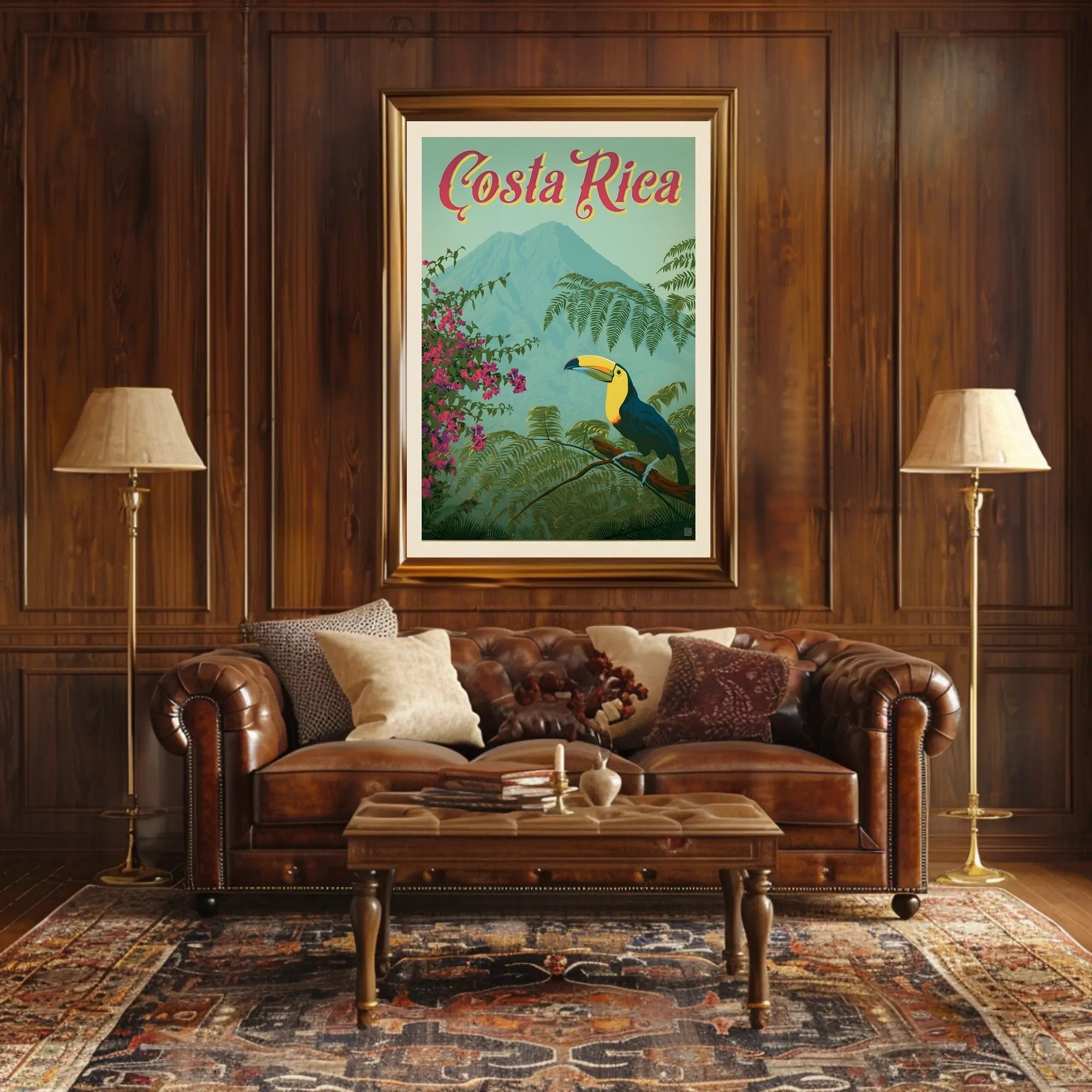 Costa Rica Toucan Vintage Travel Poster PosterGoat