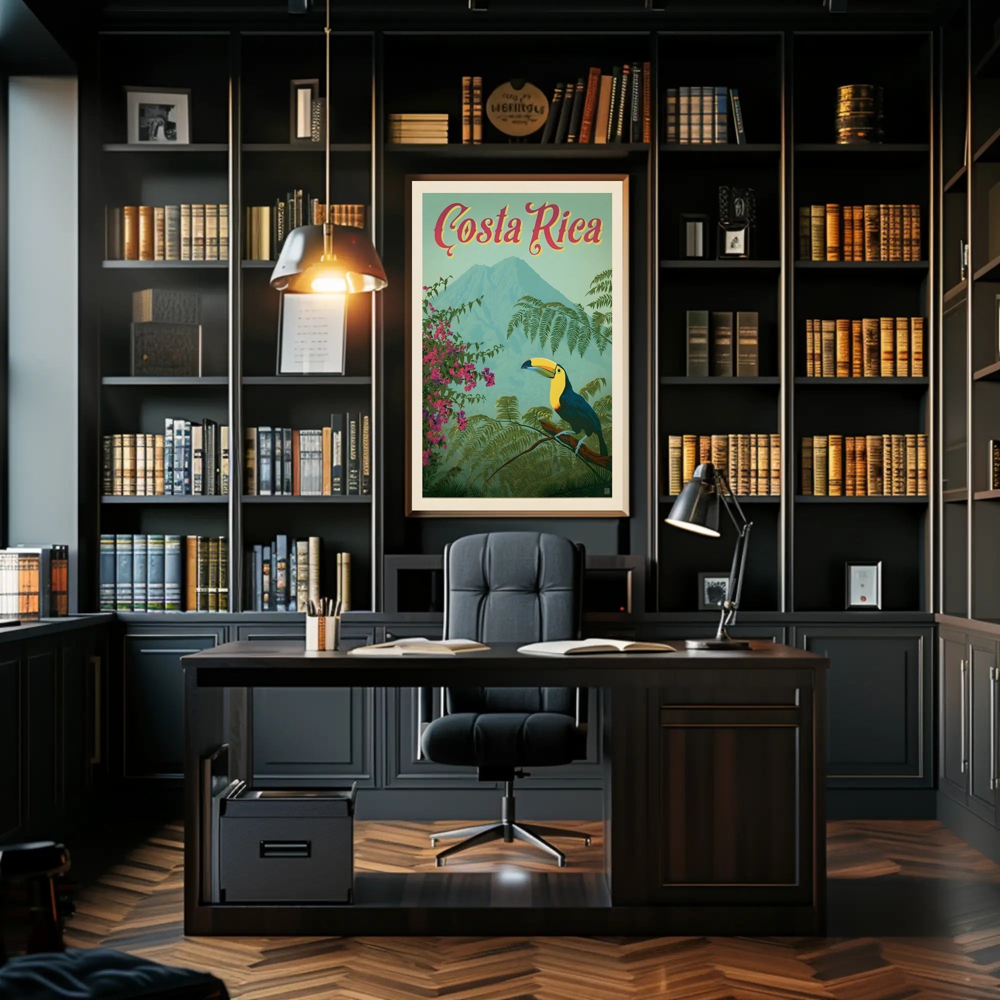 Costa Rica Toucan Vintage Travel Poster PosterGoat