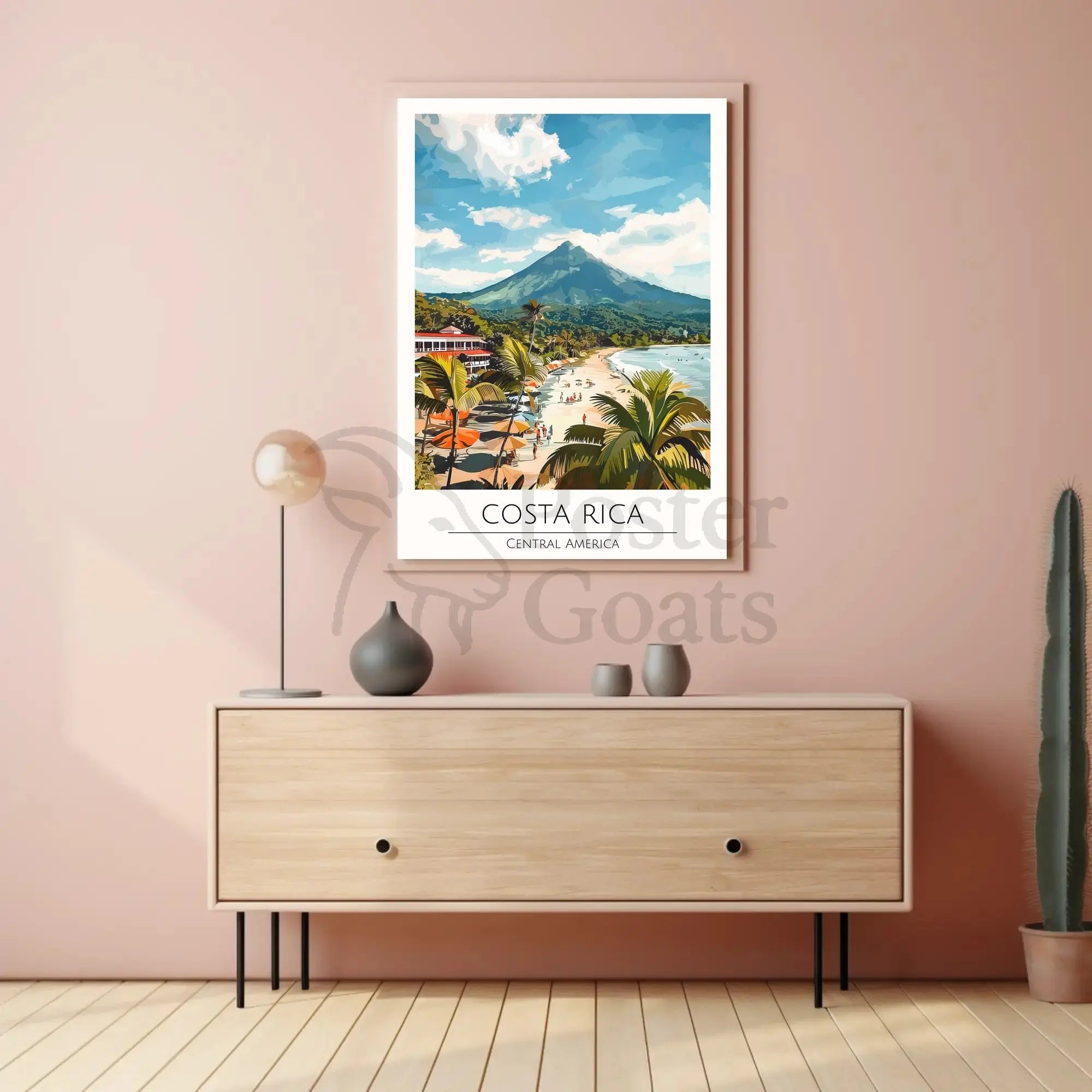Costa Rica Tropical Beach Scenic View Travel Poster PosterGoat