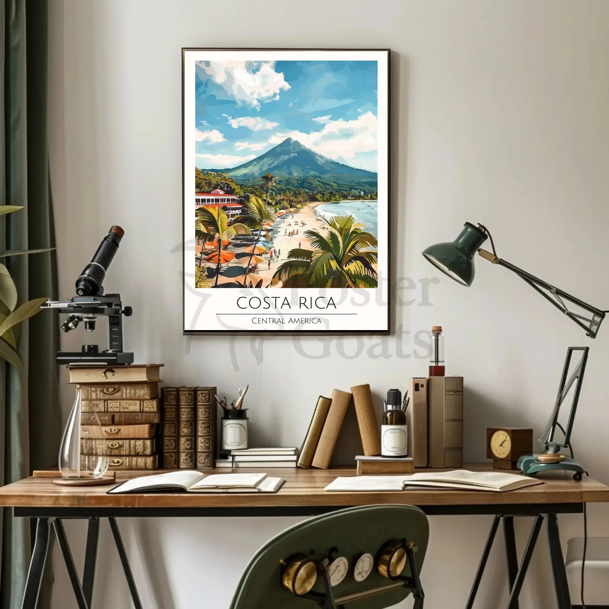 Costa Rica Tropical Beach Scenic View Travel Poster PosterGoat