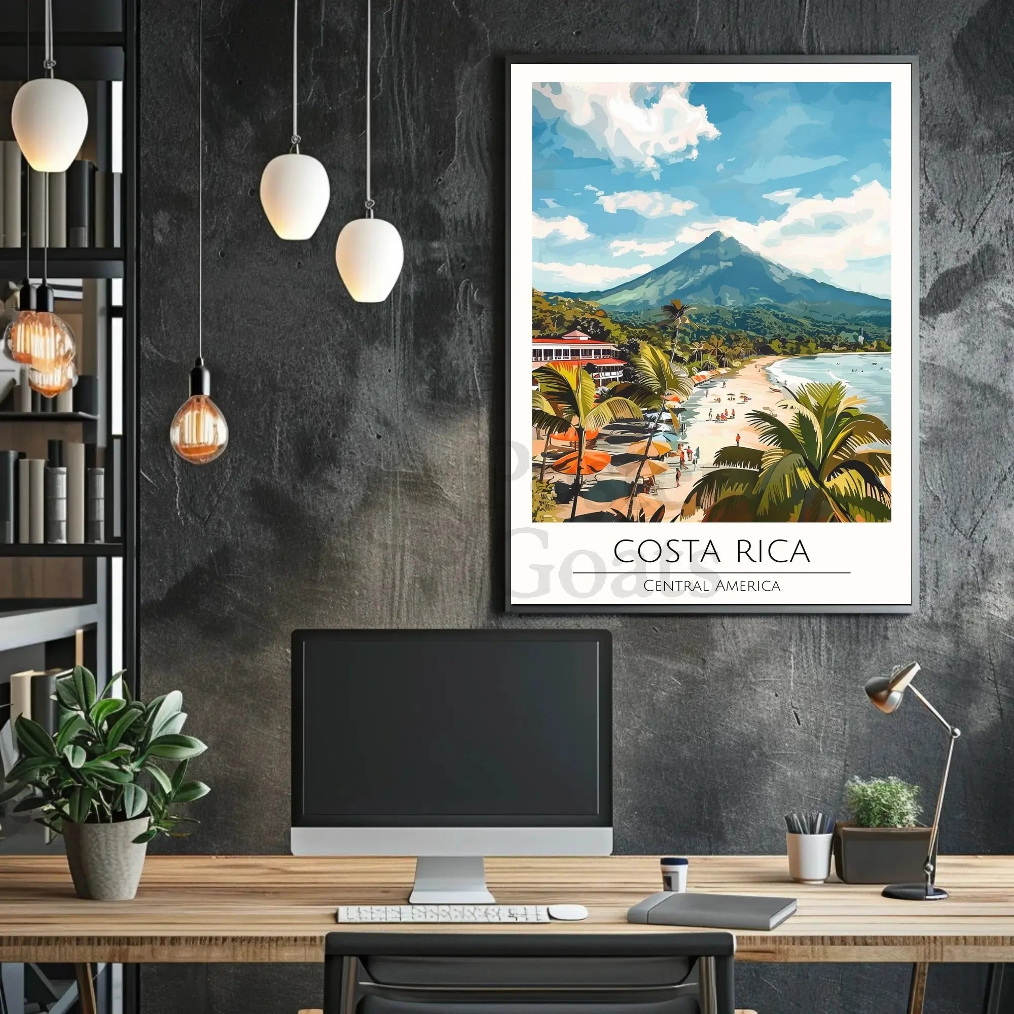 Costa Rica Tropical Beach Scenic View Travel Poster PosterGoat
