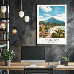 Costa Rica Tropical Beach Scenic View Travel Poster PosterGoat