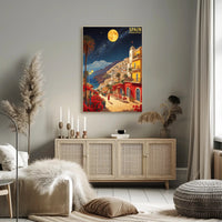 Costa del Sol Night Scene Travel Poster PosterGoat