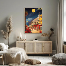 Costa del Sol Night Scene Travel Poster PosterGoat