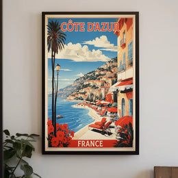 Côte d'Azur Coastal Vintage Travel Poster PosterGoat