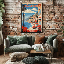 Côte d'Azur Coastal Vintage Travel Poster PosterGoat