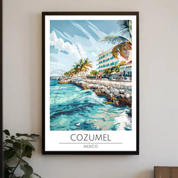 Cozumel Coastal Scene Travel Poster PosterGoat