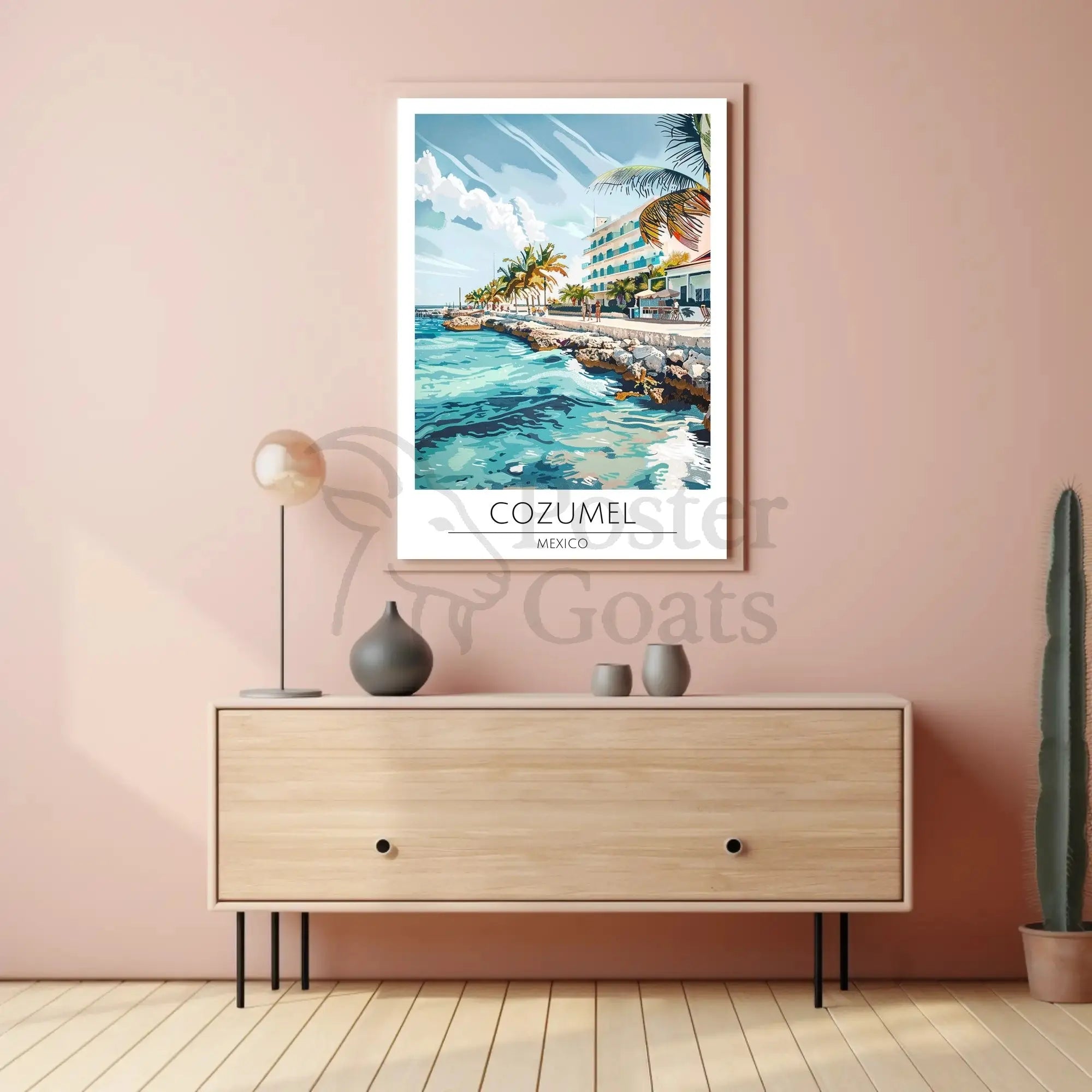 Cozumel Coastal Scene Travel Poster PosterGoat