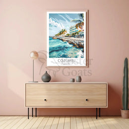 Cozumel Coastal Scene Travel Poster PosterGoat