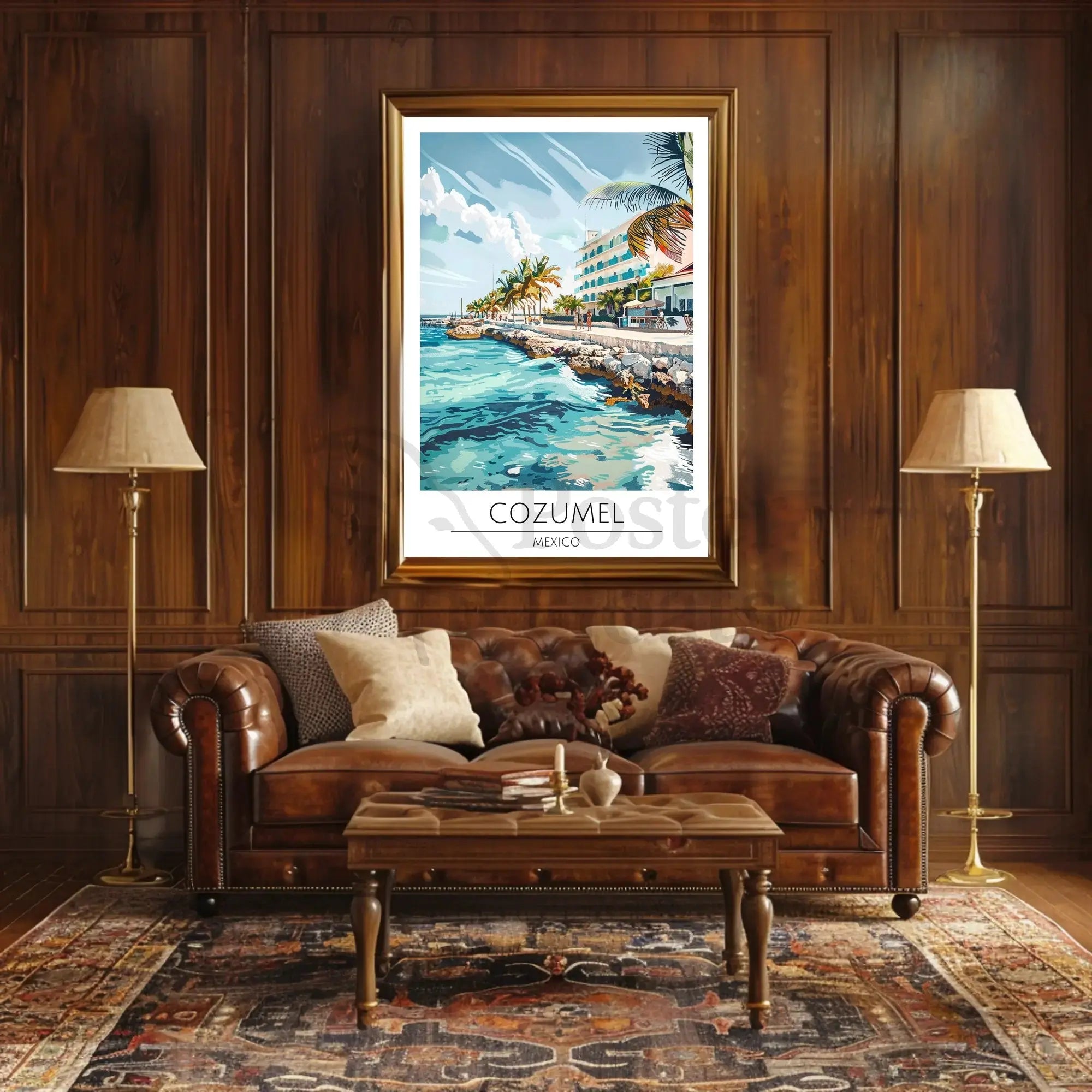 Cozumel Coastal Scene Travel Poster PosterGoat