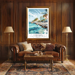 Cozumel Coastal Scene Travel Poster PosterGoat