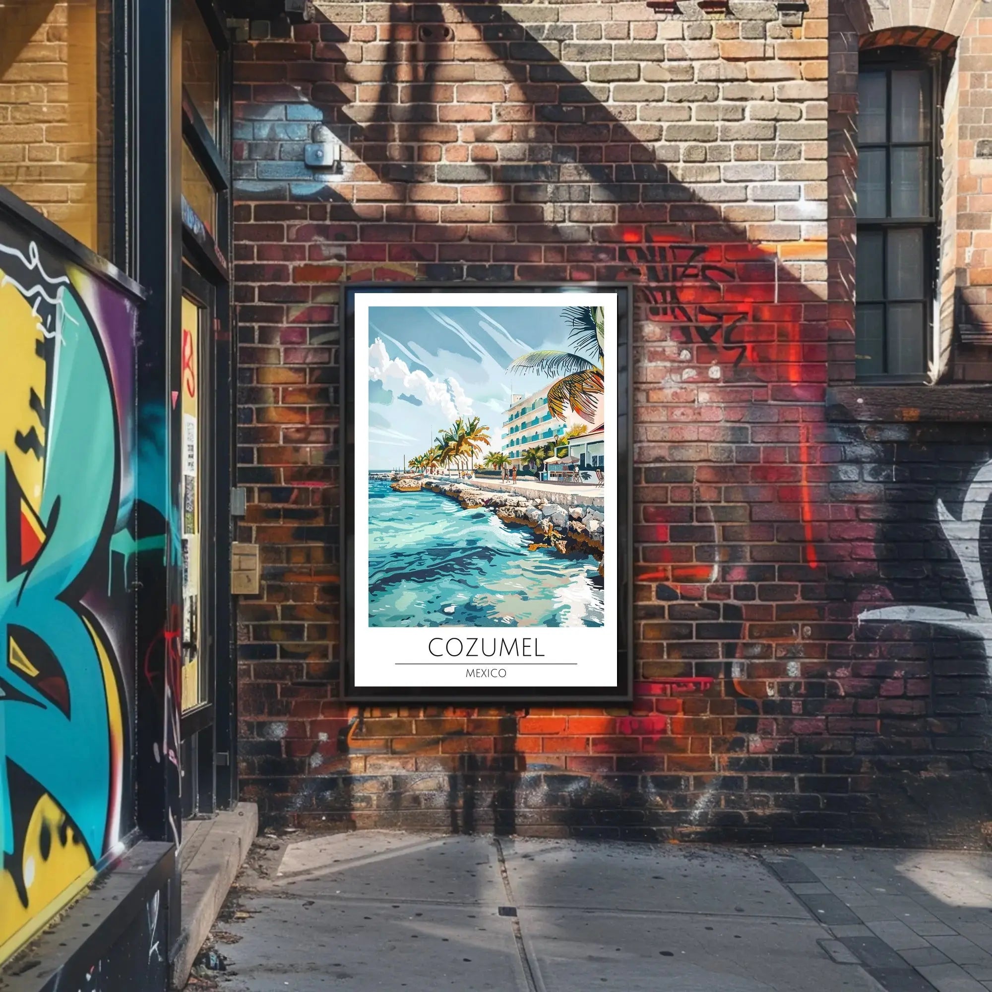Cozumel Coastal Scene Travel Poster PosterGoat