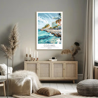 Cozumel Coastal Scene Travel Poster PosterGoat