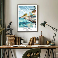 Cozumel Coastal Scene Travel Poster PosterGoat