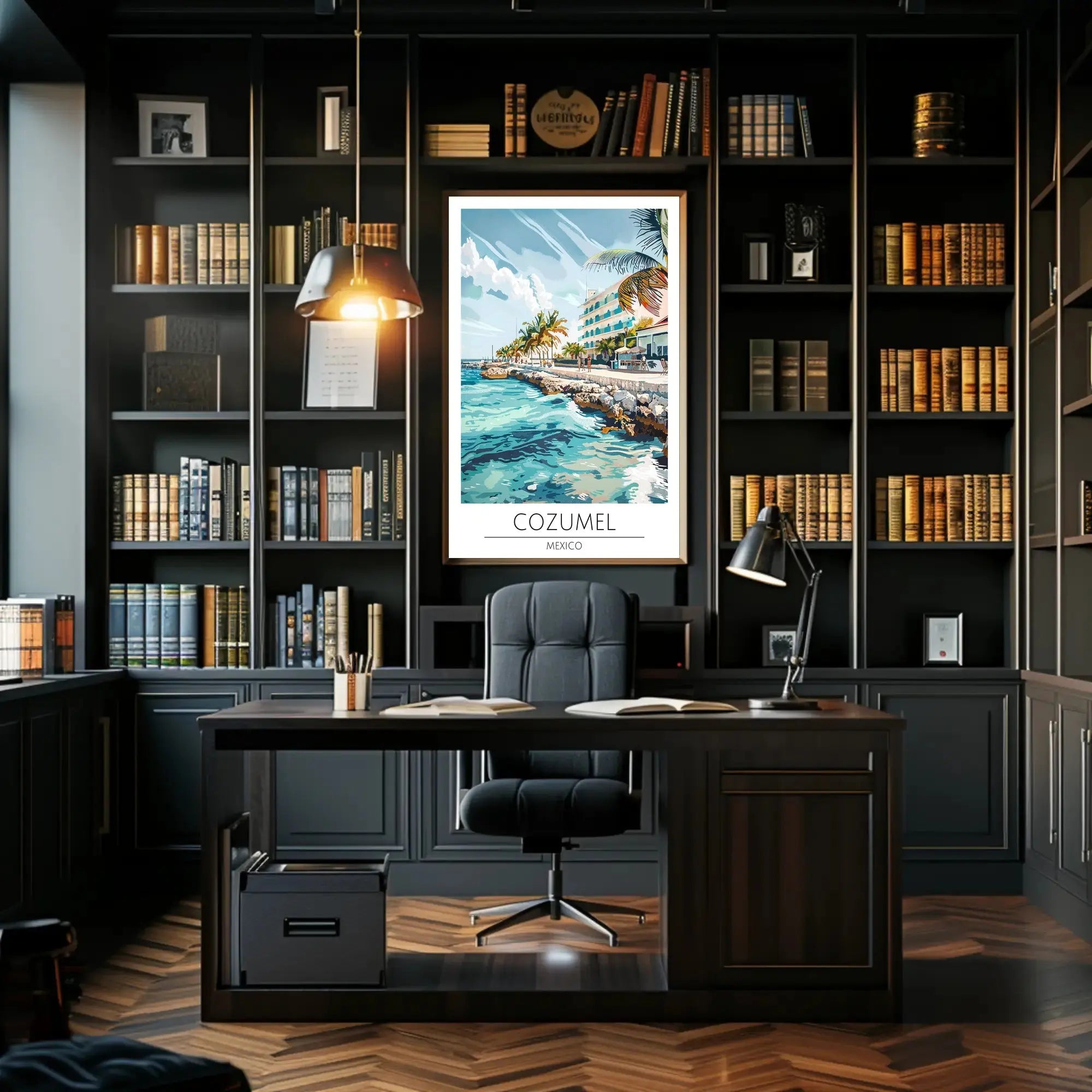 Cozumel Coastal Scene Travel Poster PosterGoat