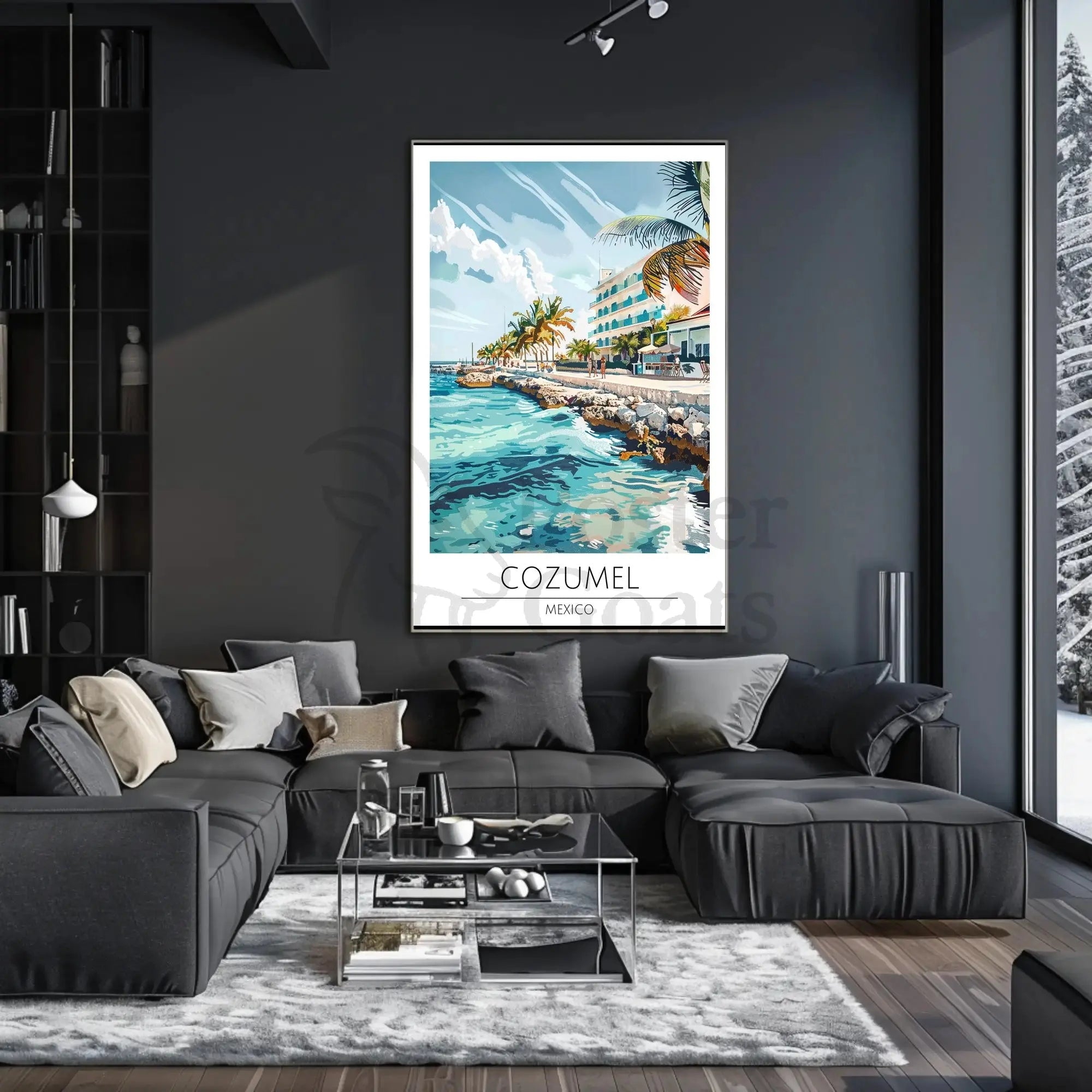 Cozumel Coastal Scene Travel Poster PosterGoat