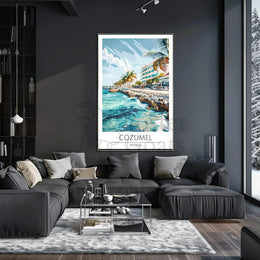Cozumel Coastal Scene Travel Poster PosterGoat
