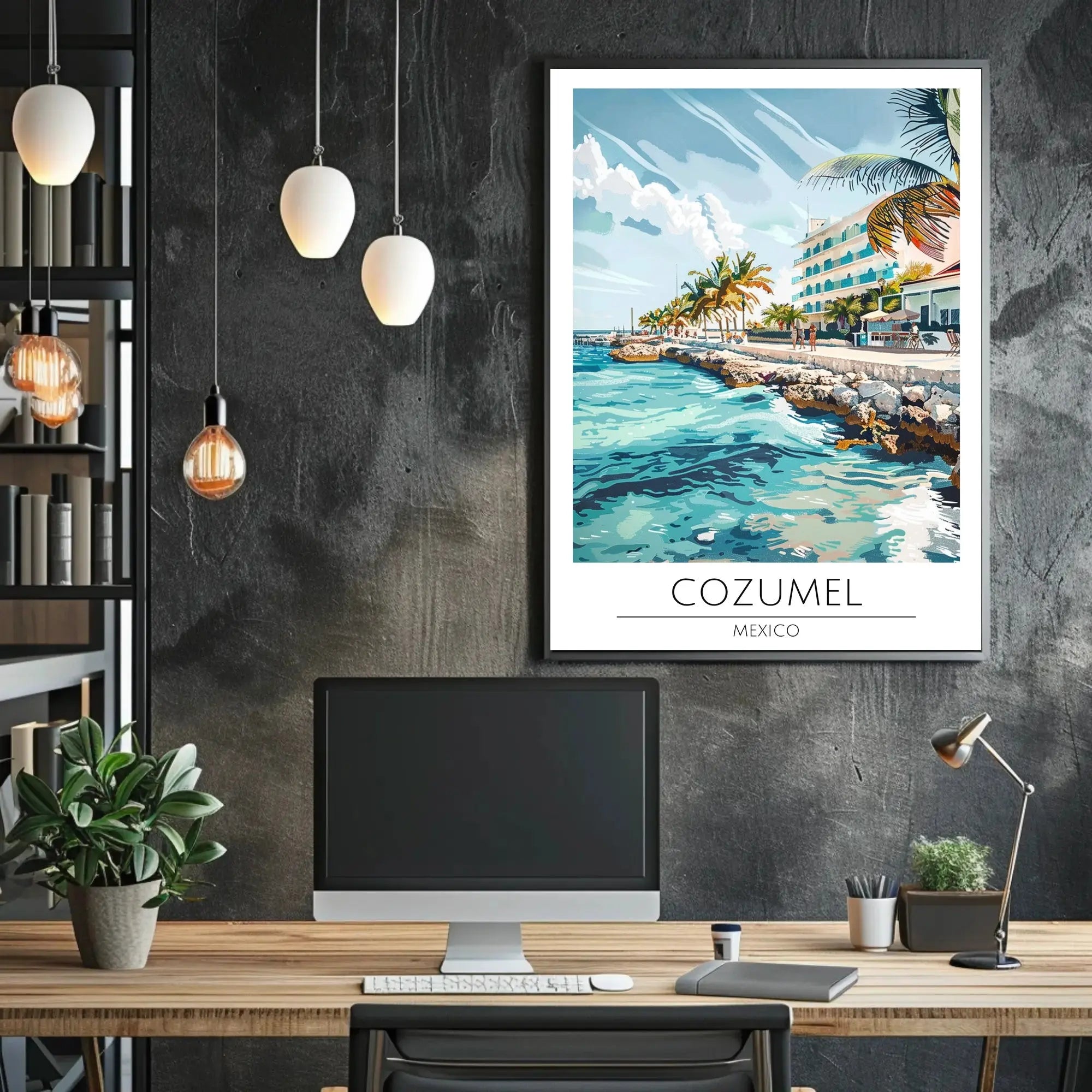 Cozumel Coastal Scene Travel Poster PosterGoat