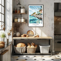 Cozumel Coastal Scene Travel Poster PosterGoat