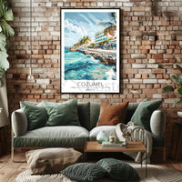 Cozumel Coastal Scene Travel Poster PosterGoat