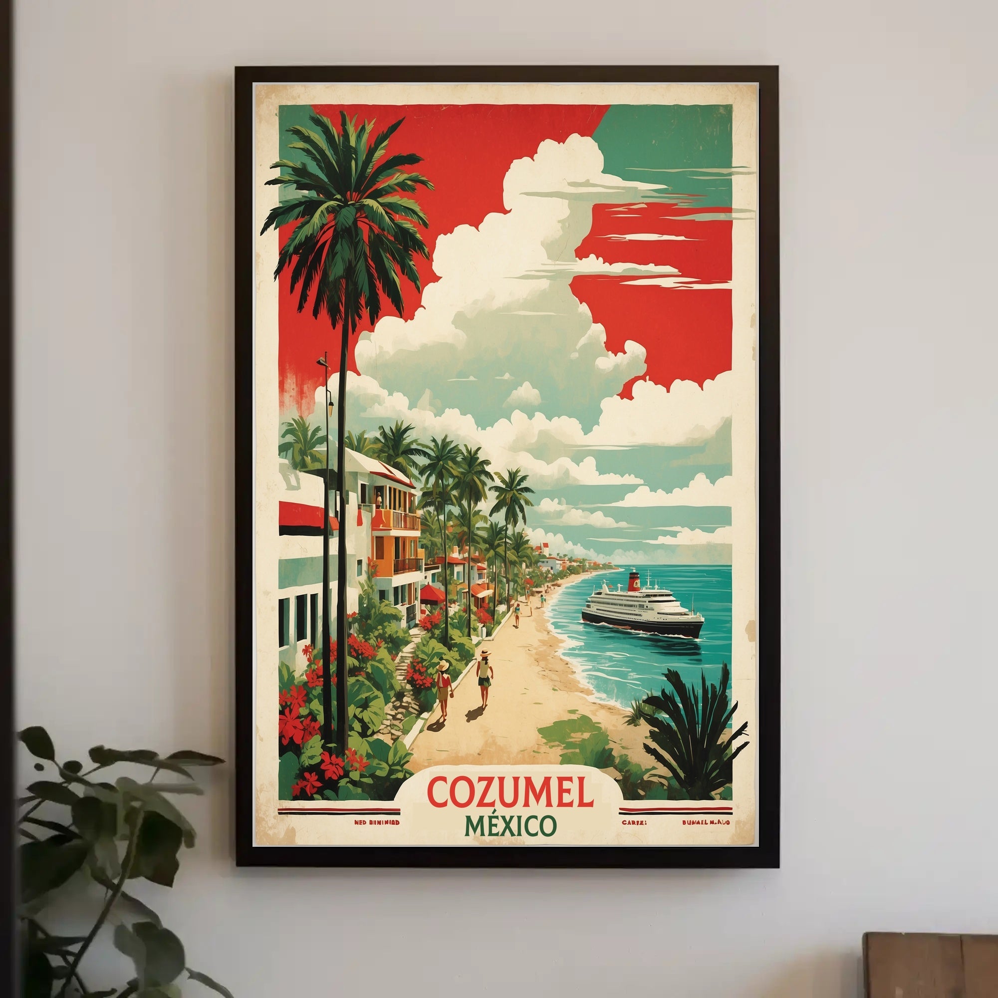 Cozumel Coastal Vintage Travel Poster PosterGoat