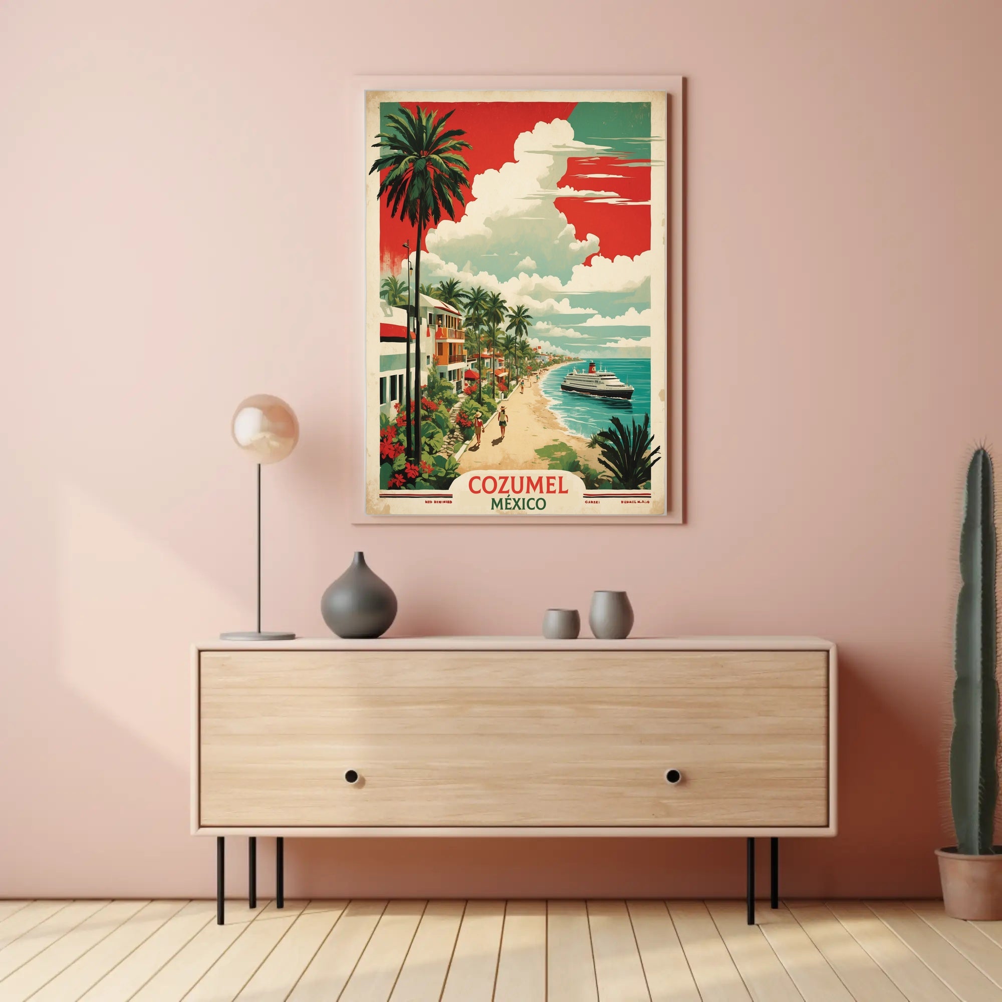 Cozumel Coastal Vintage Travel Poster PosterGoat