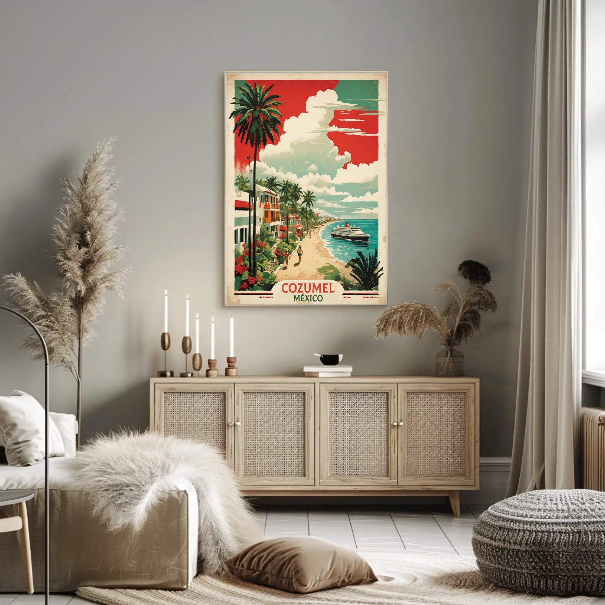 Cozumel Coastal Vintage Travel Poster PosterGoat