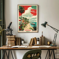 Cozumel Coastal Vintage Travel Poster PosterGoat