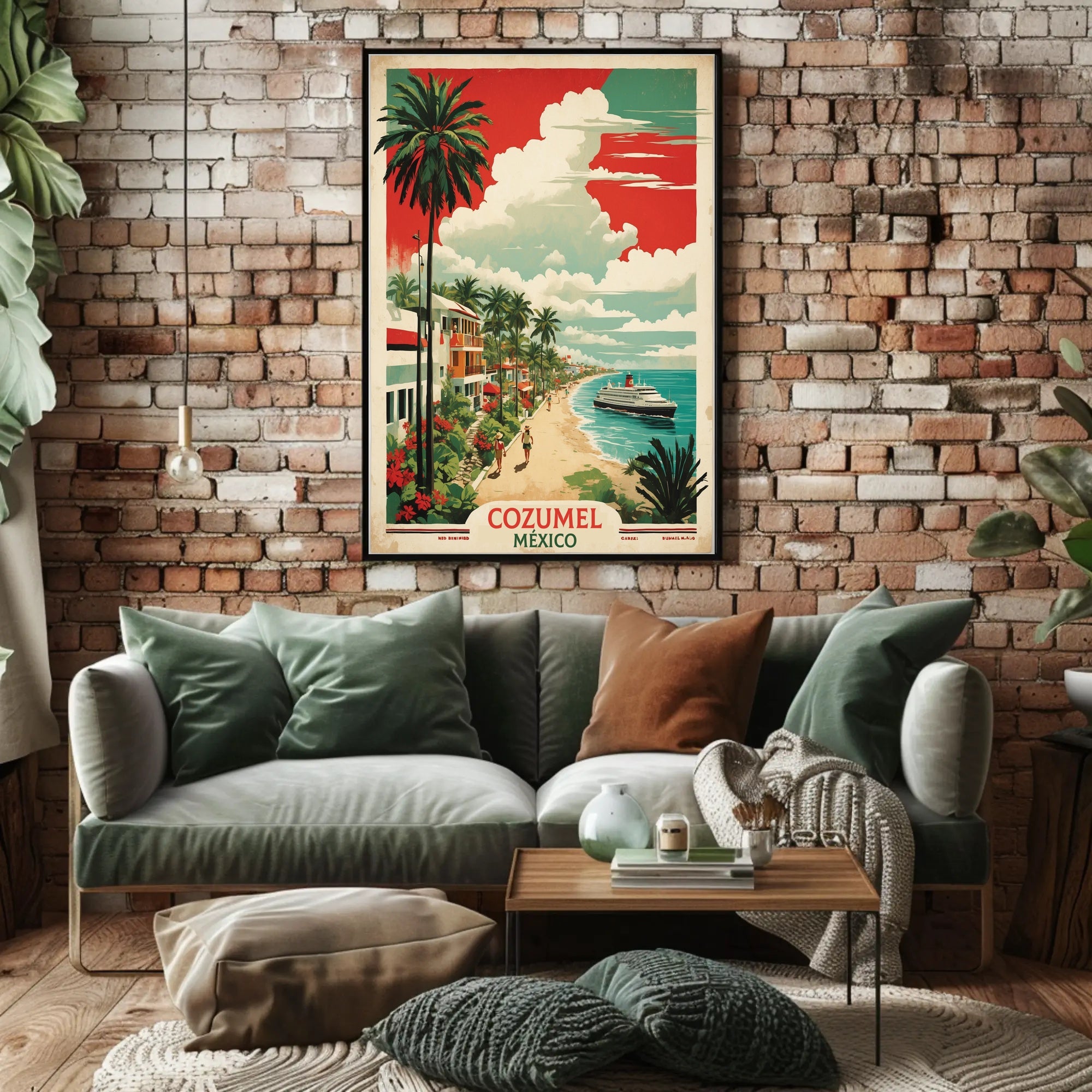 Cozumel Coastal Vintage Travel Poster PosterGoat