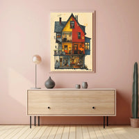 Cozy Vintage Home Interior Illustration Cultural Poster PosterGoat
