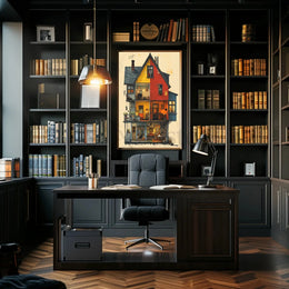 Cozy Vintage Home Interior Illustration Cultural Poster PosterGoat