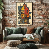 Cozy Vintage Home Interior Illustration Cultural Poster PosterGoat